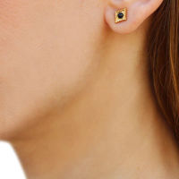 Erie Earrings Natural Stone Black - CPE430N - Diest