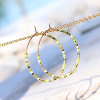  Harmony Waterproof Pearl Hoop Green 18 Carat Gold - Diest