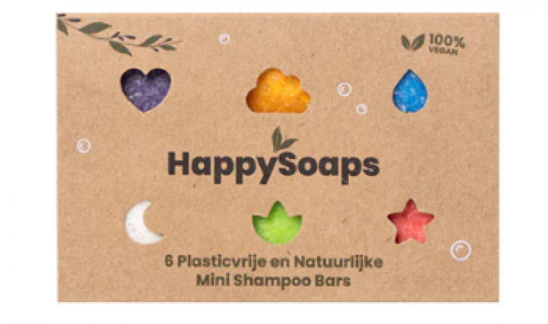 Prepacked sleeve met 6 mini shampoo bars - Eindhoven