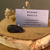 Blauwe kwarts in stoffen zakje A - Bree