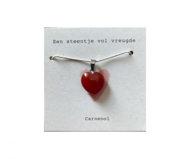 Halsketting 'Een steentje vol vreugde' Carneool