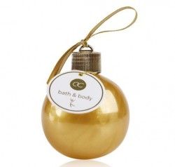 Kerstbal gevuld met bad-&douchegel 240ml goud - Lier