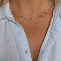 Ketting licht blauw - Geel