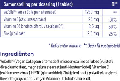 Vegan Collageen Booster tabletten - 90 tabletten - - Herzele