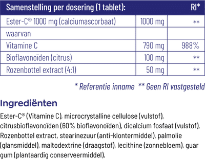 Ester-C 1000 mg - 90 tabletten - Herzele