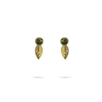 Leaf Shape Natural Stone Earring GREEN- CPE432VER - Diest