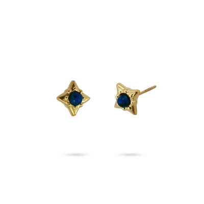 Star Shape Natural Stone Earring BLACK - CPE433N - Diest