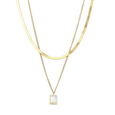 Waterproof CRYSTAL NECKLACE 18K GOLD PLATING CLEAR 9W2208012 - Diest