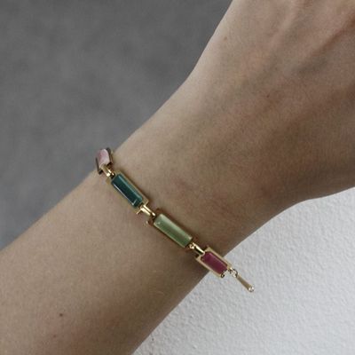  Waterproof Harmony Retangular Bracelet 18K Gold Plating 7W2307017 - Diest