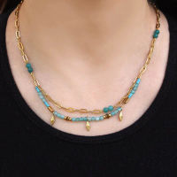 Multi Stone Color Necklace -BCO646AT - Diest