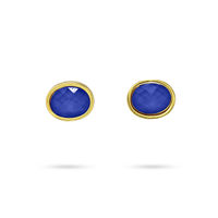 Sunflower earring Button Blue - CPE574A1 - Diest