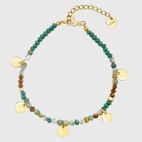 Waterproof Harmony  Natural Dot Bracelet Green 18 Carat Gold - Diest