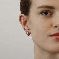 Waterproof Twist Huggie Earring Silver - 3w3027 - Diest