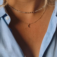 Ketting licht blauw - Geel