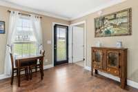 Dining area off the kitchen. Easy-care laminate flooring throught the main living areas.