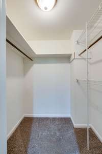 Wow a walk in closet ... there is also a linen closet located directly beside the full bathroom.