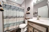 Main bathroom separates secondary bedrooms