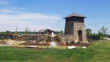 Water feature at entry to the community.