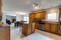 The kitchen has a generous amount of wooden beveled cabinets for ample storage! 391 Hilltop Lane Woodbury, TN 37190