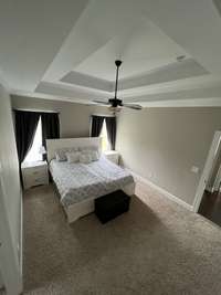 Master Bedroom with double trey ceiling!