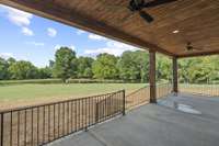 Custom wood finishes with pond view. 