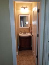 Handy powder room.