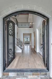 Upon entry, you are greeted by gorgeous iron doors!