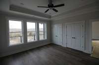 Double closets with built-ins in master bedroom!