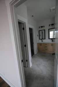 Tile flooring and black faucets!