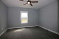 The primary bedroom is large, spacious and has lot of electrical outlets for all your needs.