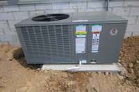 Some builders use Goodman builder grade heat and air units - not on this home - it's a Reem unit.