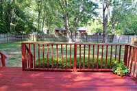 Beautiful, freshly painted back deck.