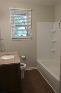 Hall Bath has shower/tub combo