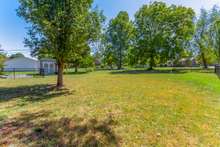 Beautiful level yard with established trees.