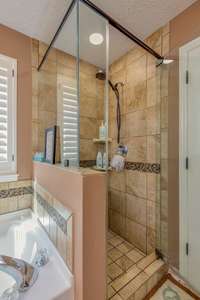 Standing Glass & Tile Shower 