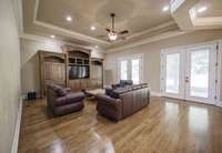 22x19 Huge family room with custom builtins just steps away from kitchen and eat in area.