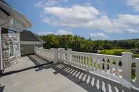 Walk out upstairs front balcony with all new lifetime floor coating. The view is like a painting!