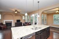 View from the kitchen looking into the living/dining areas