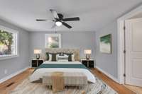 Digitally staged photo - Master bedroom 