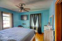 Primary bedroom with hardwood