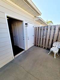 Storage room on private back patio