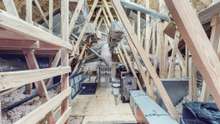 Floored attic storage.  No ladder needed there is an entrance in the upstairs bathroom.