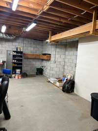 basement has lots of storage shelves/areas