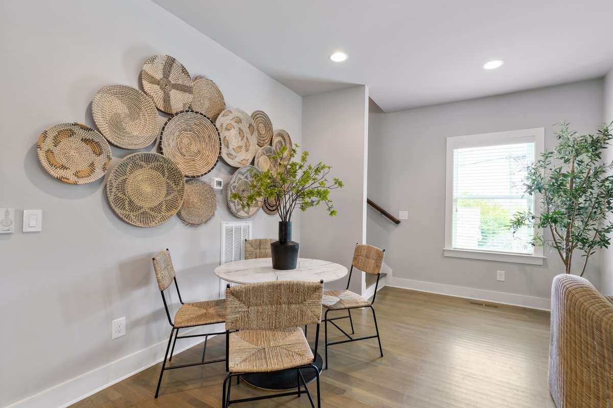 Dining area - check out the beautiful hardwood floors!