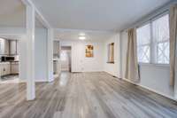 Light & bright living/dining space will accomodate several furniture layout options...