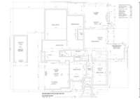 Basement floor plan with two bonus areas offering a kitchenette, media room and access to covered patio. Elevator provides convenient access to all floors.