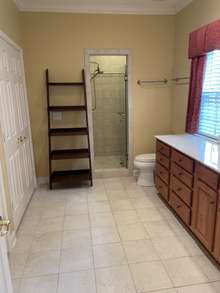 second master bath off of master bedroom, tile floors