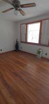 Hardwood floors in living room.