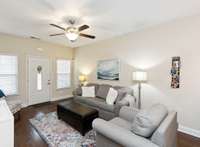 Love the natural lighting in the spacious living room.