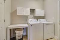 Laundry room and a closet for extra storage.